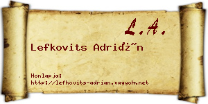 Lefkovits Adrián névjegykártya